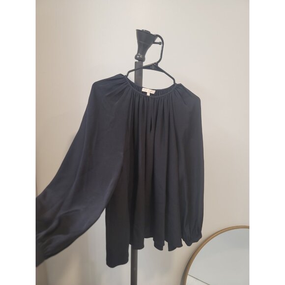 Ann Mashburn Silk Blouse Black sz L - Picture 3 of 8